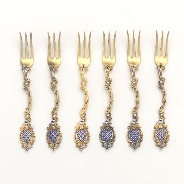 SIX DAVID-ANDERSEN PARCEL-GILT