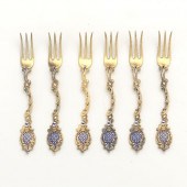 SIX DAVID-ANDERSEN PARCEL-GILT