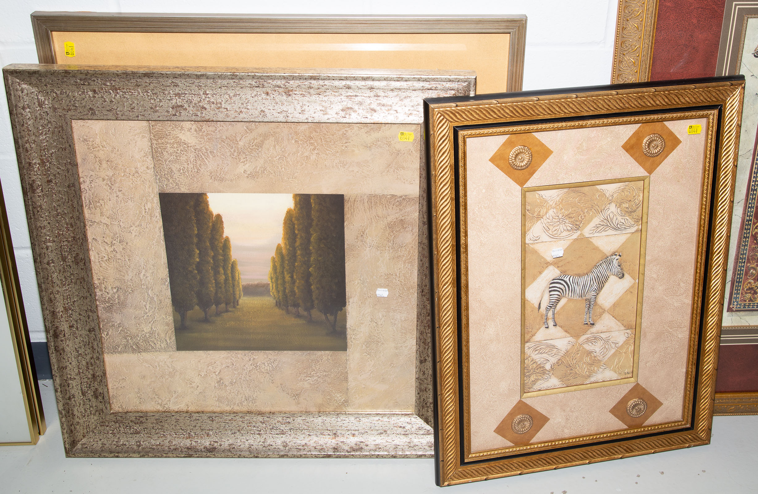 SIX DECORATIVE FRAMED ARTWORKS