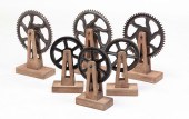 SIX DECORATIVE INDUSTRIAL GEAR