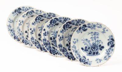 Six Delftware blue and white
