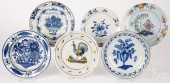 SIX DELFTWARE PLATES, 18TH C.S