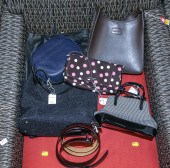 SIX DESIGNER HANDBAGS & TWO BE