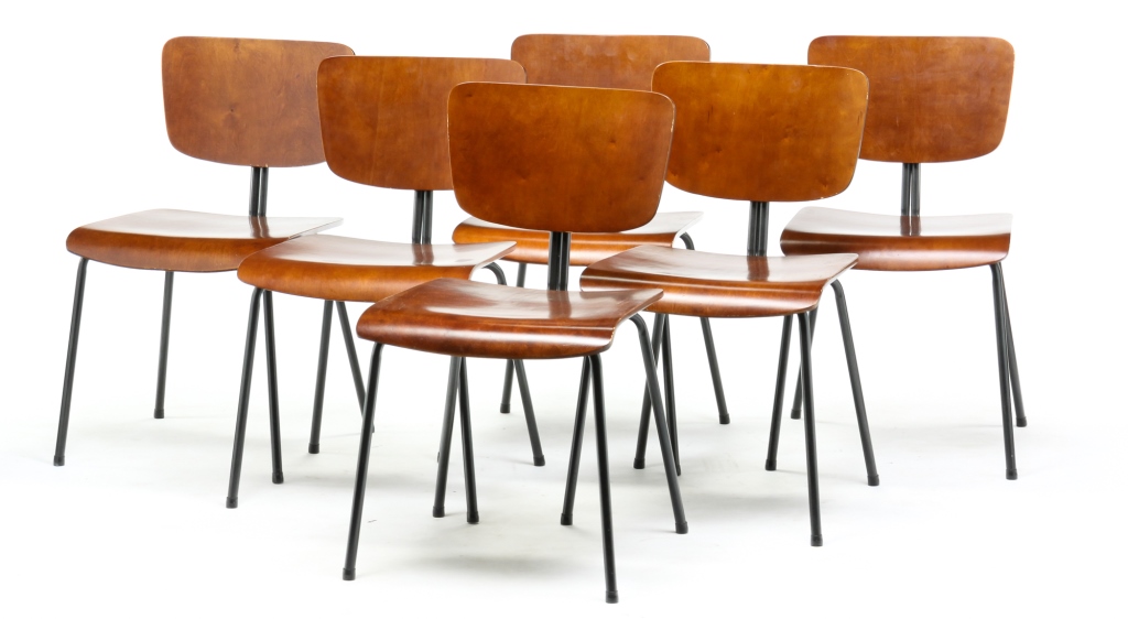 SIX "DIMENSIONS" MODERN CHAIRS.