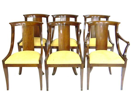Six dining room chairs  two