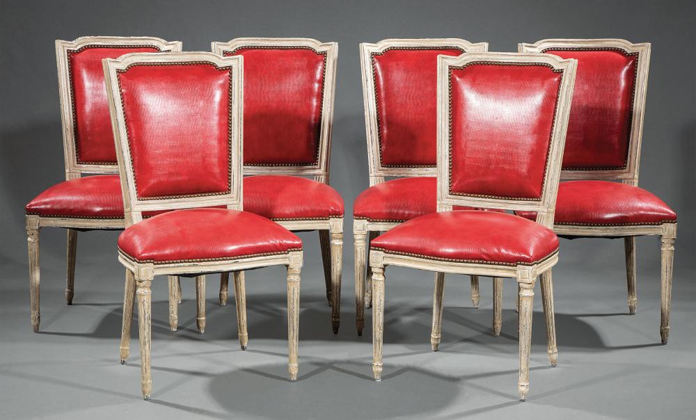SIX DIRECTOIRE-STYLE PAINTED