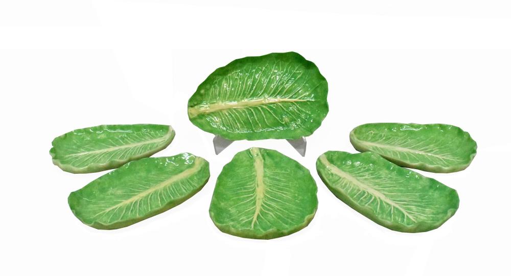 SIX DODIE THAYER POTTERY LETTUCE