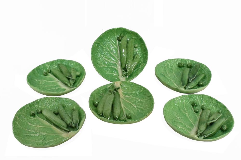 SIX DODIE THAYER POTTERY LETTUCE