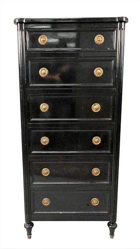 SIX DRAWER BLACK LACQUER LINGERIE
