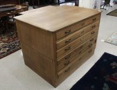 SIX-DRAWER OAK MAP CHESTSIX-DR