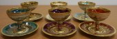 SIX DRESDEN GILT DECORATED POR