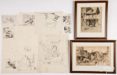 SIX EARL HORTER PENCIL SKETCHE