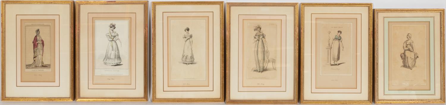 SIX EARLY 19TH C WOMEN'S FASHION