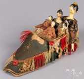SIX EARLY PEG WOODEN TUCK COMB