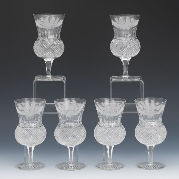 SIX EDINBURGH WATER GOBLETS,