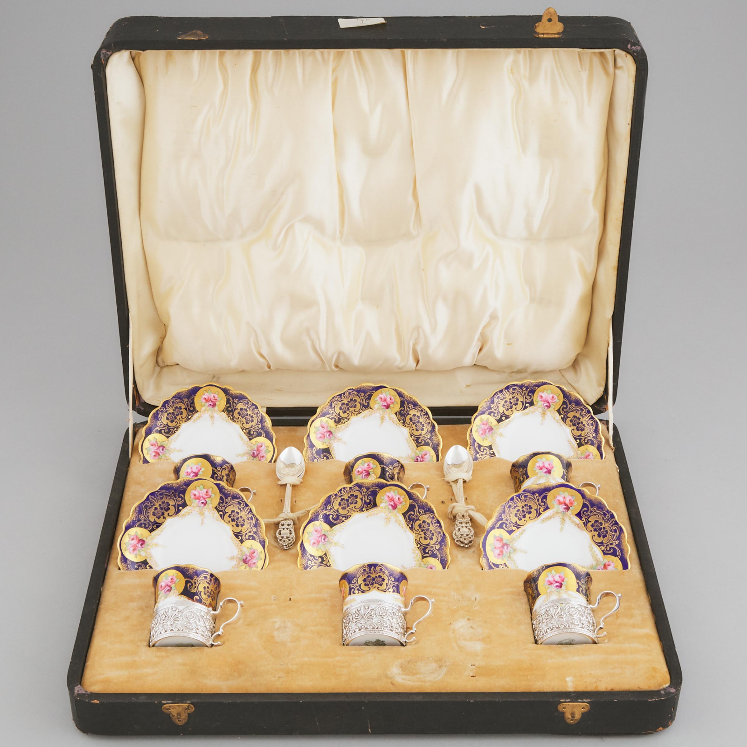 Six Edwardian Silver Mounted