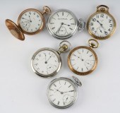 SIX ELGIN POCKET WATCHES#1 Ill