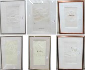 SIX EMBOSSED COLLECTIBLE PRINT