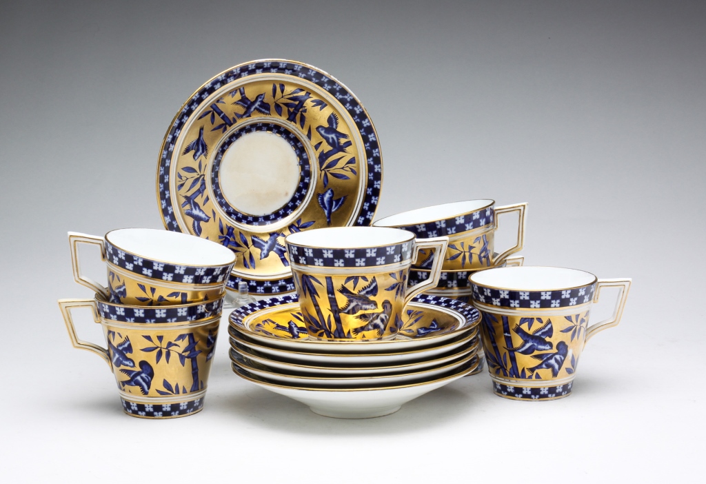 SIX ENGLISH COALPORT CUPS AND
