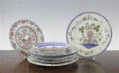 Six English Delft ware plates