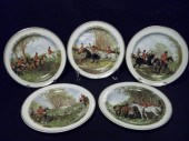 Six English fox hunt scene pla