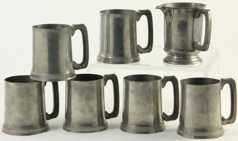 Six English Mugs and Pint