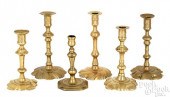 SIX ENGLISH QUEEN ANNE BRASS C