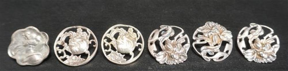 SIX ENGLISH SILVER ART NOUVEAU