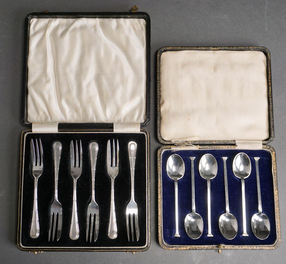 SIX ENGLISH SILVER FRUIT FORKS