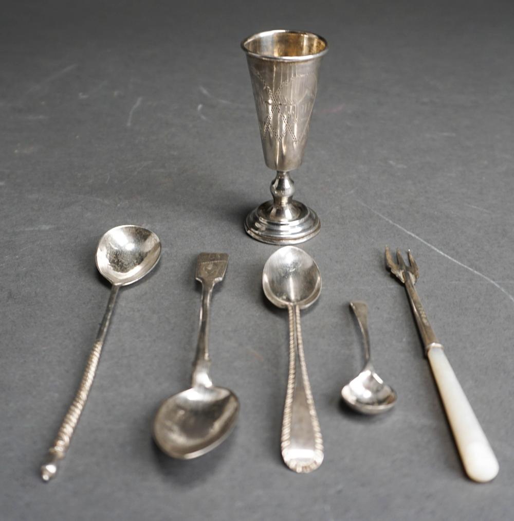 SIX ENGLISH STERLING SILVER AND