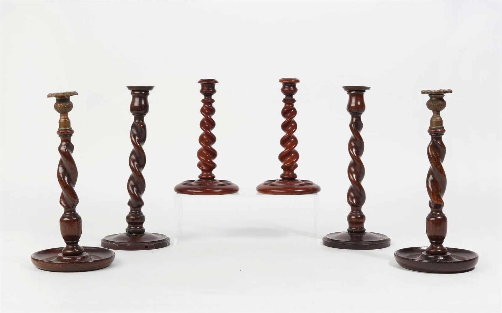 SIX ENGLISH TURNED OAK