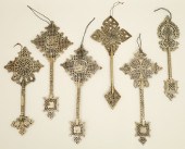 SIX ETHIOPIAN SILVER HAND CROS