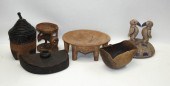 SIX ETHNIC TRIBAL WOOD ART ITE