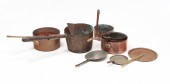 SIX EUROPEAN COPPER PANS. Nine