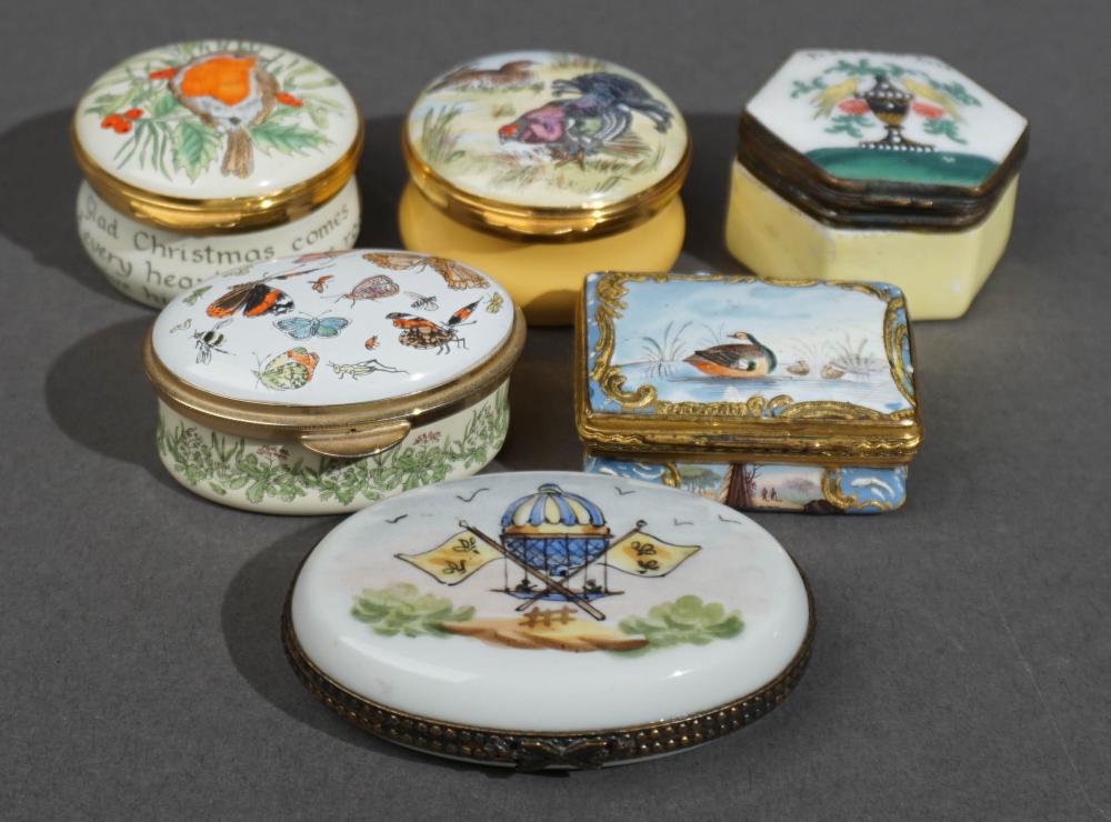 SIX EUROPEAN ENAMEL DECORATED