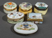 SIX EUROPEAN ENAMEL DECORATED