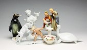 SIX EUROPEAN PORCELAIN FIGURIN