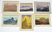 SIX EVELYN GILES PASTELS, LAND