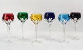 SIX FABERGE COLORED AND CLEAR