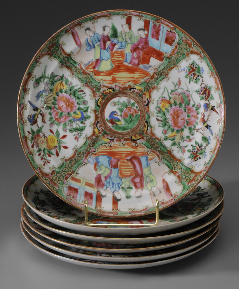 Six [Famille Rose] Medallion Plates