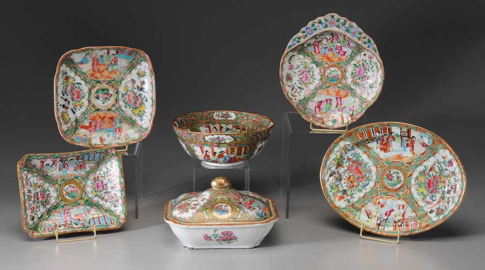Six Famille Rose Porcelain