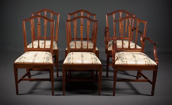 Six Federal style bellflower inlaid