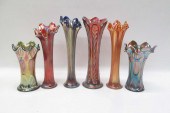 SIX FENTON CARNIVAL GLASS VASE