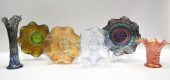 SIX FENTON CARNIVAL GLASS VESS