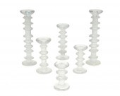 SIX "FESTIVO" GLASS CANDLESTIC