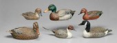 Six finely carved decoys, J. C