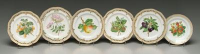 Six Flora Danica plates: one
