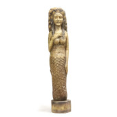 SIX-FOOT VINTAGE CARVED WOOD M
