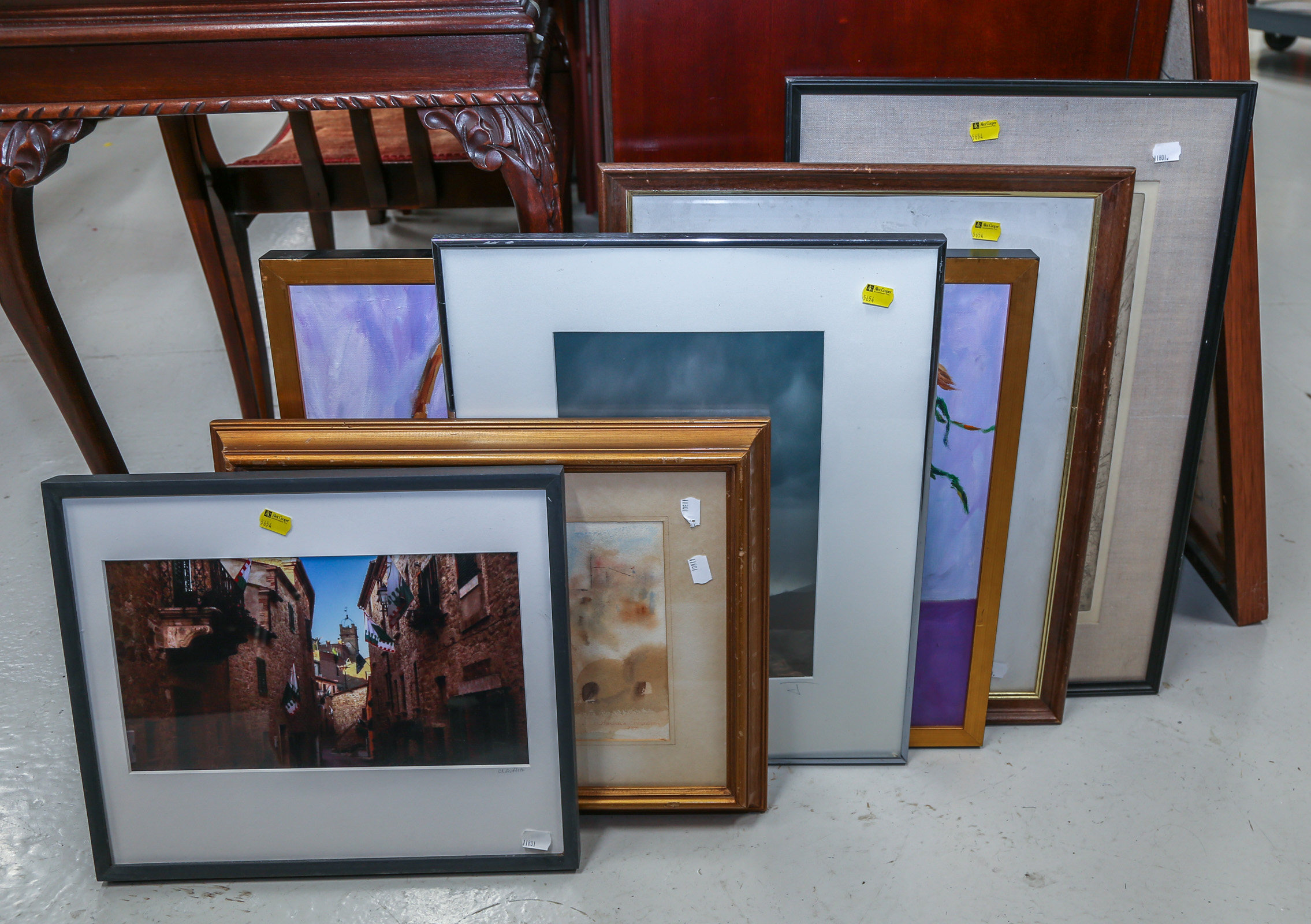 SIX FRAMED ARTWORKS & PHOTOGRAPHS