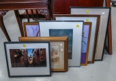 SIX FRAMED ARTWORKS & PHOTOGRA